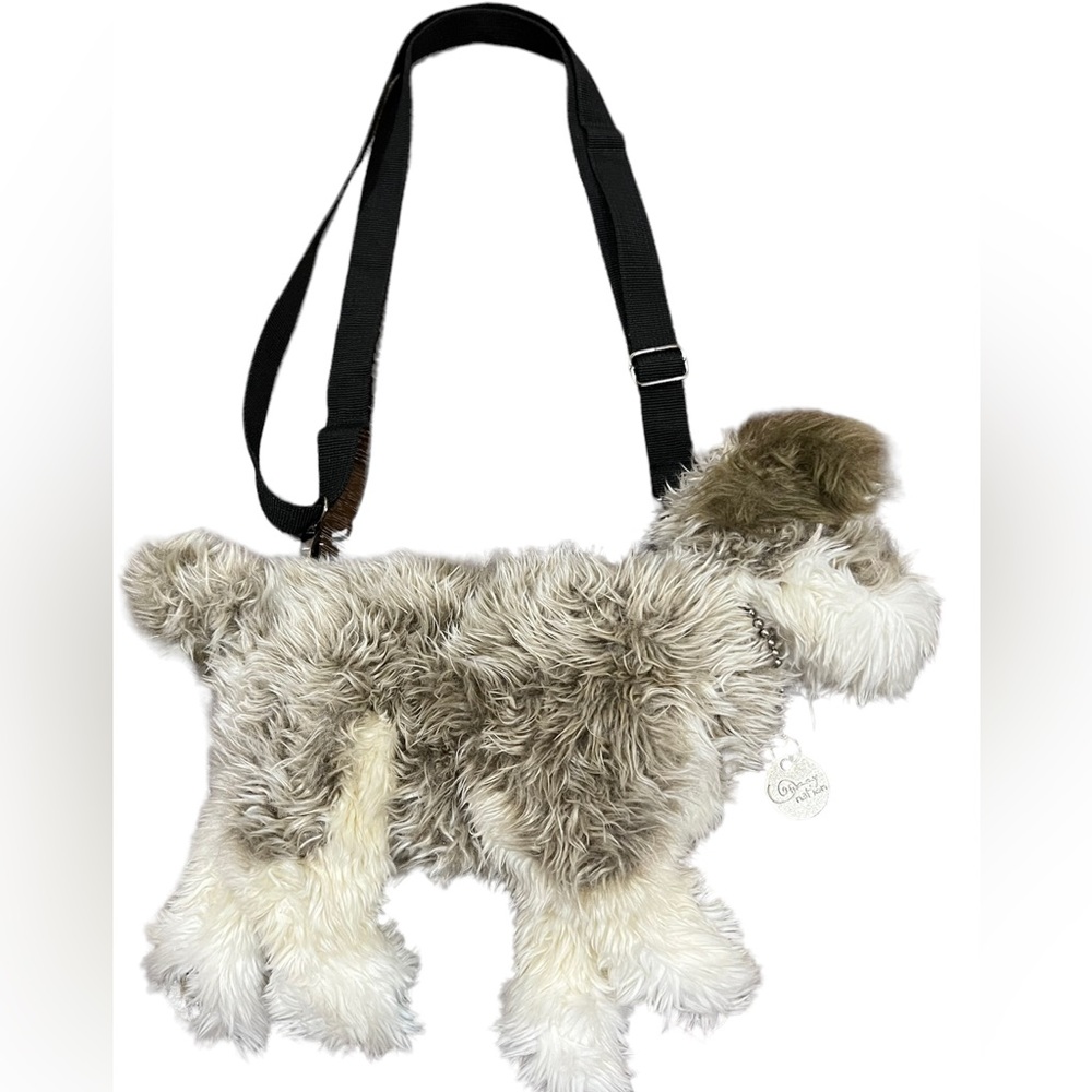 Fuzzy nation dog bag cream and brown color
